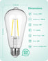 EDISHINE 6 Pack Dusk to Dawn LED Outdoor Light Bulb, Vintage Styled ST64 LED Edison Filament Bulb, 700LM 5000K Warm White with E26 Base, 8W Equivalent 60W, Light Sensing Outdoor, UL Listed by EDISHINE