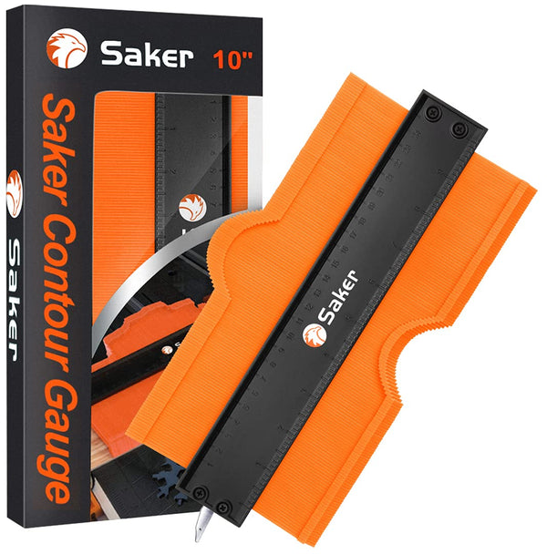 Saker Contour Gauge, 10 Inch Lock Profile Tool for Precisely Copying Irregular Shapes, Welding, Flooring, Woodworking