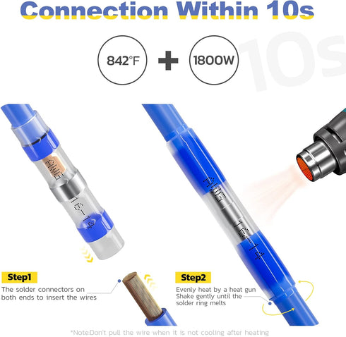 180PCS Solder Seal Wire Connectors-haisstronica Heat Shrink Solder Wire Connectors-Waterproof Wire Connectors - Insulated Electrical Connectors Butt Splice(5Colors/5Size) by haisstronica