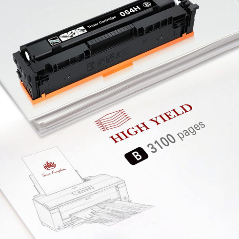 Toner Kingdom Compatible Toner-Cartridge for Canon 054H 054 Black, 2-Pack for Color ImageClass Printers