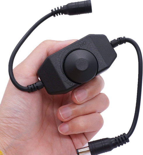 2Pcs DC12V-24V Dimmer Dimmer Dimmer K-018-BK weideer LED Strip Lights Switch PWM Rotary Controller Inline Switch