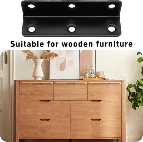 STFRBTH 4PCS 3 Inch L Brackets, Corner Brace for Shelf Support, Black Metal Angle Brackets with Mounting Screws