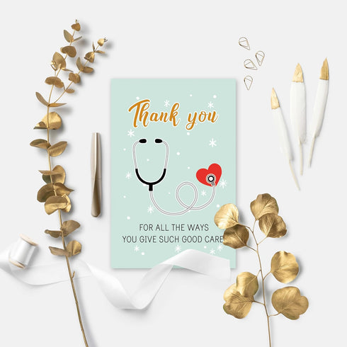 YIWANSIN Heartfelt Thank You Card for Doctor Nurse, Appreciation Card Gift for Healthcare, Medical Staff, Thank You