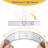 2Pcs Clear Plastic Goniometer - Quick Angle Protractor Angle Finder with 360 Degree Rotation Measuring Tool