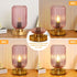 Dimmable Bulb LigthRound Touch Table Lamp for Bedroom, Cordless Bedside Small Table Lamp, Rechargeable Battery Operated