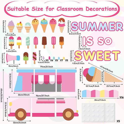 Ice Cream Classroom Decoration Set Summer is Sweet Bulletin Board Borders Candyland Theme Decor