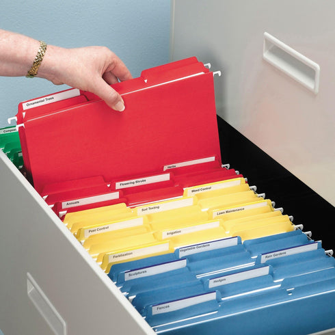 Smead Interior File Folder, 1/3-Cut Tab, Red, Letter Size, 100 per Box