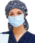 4 Satin Lined Scrub Cap for Women Extra Large Long Hair Surgical Nurse Cap Buttons