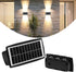 Solar Wall Lights Outdoor, Waterproof Up and Down Wall Sconce, Dusk to Dawn LED Lighting for House, Yard, Deck, Garage