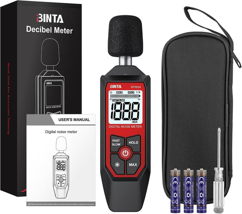 30-130dB BTNTA Decibel Meter, Digital Sound Level Meter A-Weighted, Portable SPL Tester with Backlit LCD Screen, Noise