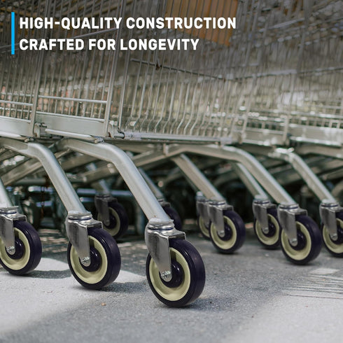 4" Set 4Load 1200 lbs(5/16"Bore,Dark SY America Shopping Cart Replacement Wheels Kit, Dual Precision
