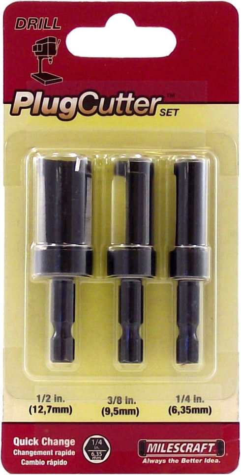 Milescraft 5340 3-Piece Plug Cutter Set