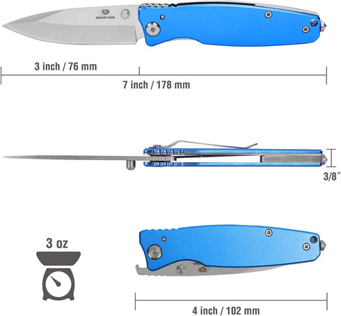 Mossy Oak Folding Pocket Knife, 7-inch Stainless Steel Drop Point Blade Knife EDC, Multi-Functional Tool with Bottle Opener and Glass Breaker by Mossy Oak
