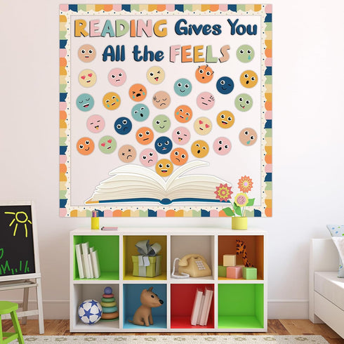 Reading Bulletin Board Classroom Decorations Set Reading Gives You All The Feels Boho Emotion Cutout