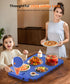 6-Level 1-6h Waterproof Food Warming Mat, Color-Changing Electric Heating Tray with Temperature Control, Timers