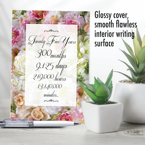 NobleWorks 25th Anniversary Notecard w/Envelope for Couples, Men, Women - 25 Years of Love - C9437MAG