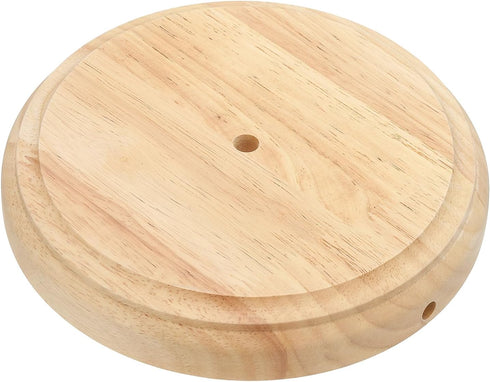 PATIKIL 7.5" x 1.3" Wooden Lamp Base, Round Solid Wooden Base Wood
