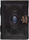 cuero 3 Moon Blue Lapiz Embossed Vintage Leather Journal, 240 Pages of Antique Handmade Paper, Black