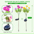 2 Pack 14 Solar Flowers Lights, Solar-Powered Outdoor Light with Blooming Flowers, Waterproof Lights for Outside Yard