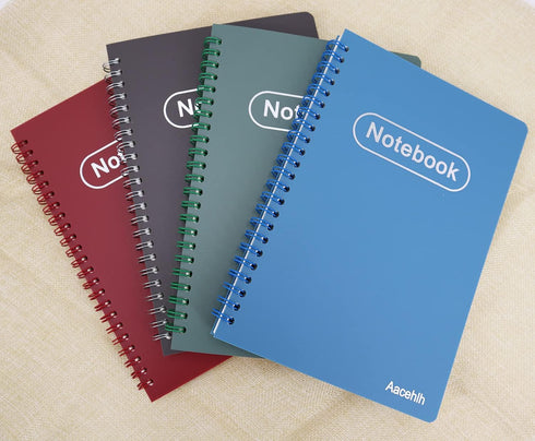 Spiral Notebook Set of 4, A5 College Ruled Lined Journal, 5.7'' x 8.3'', 80 Sheets Per Notebook, Writing Journals for