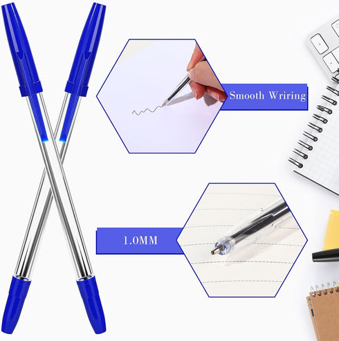 Sayglossy 200 1.0mm Pcs Ballpoint Pens Bulk Medium Point Bullet Tip Smooth Writing Ink Pens for Office Business Server
