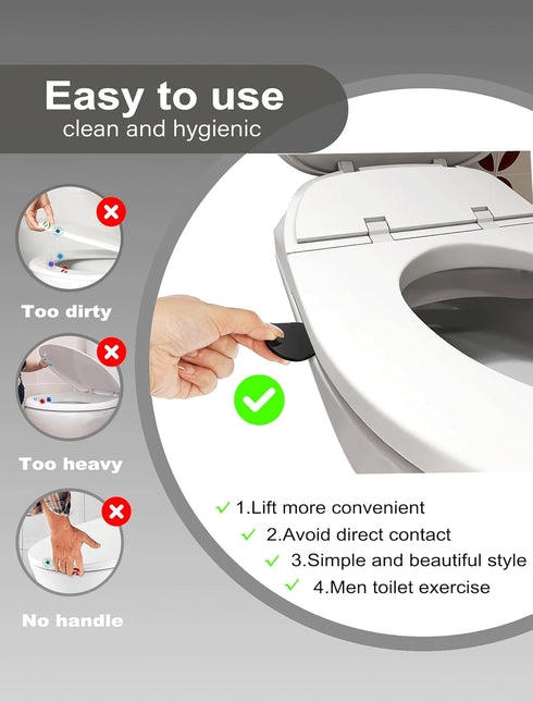 paobteiy (gray-1pc) Toilet Lid Lifter, Avoid Touching Toilet Cover Handle, Bathroom Accessories for Home, Office, Hotel