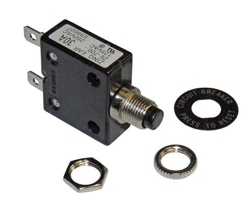 Philmore 30 Amp Push Button Circuit Breaker 32V DC or 250V AC B7030