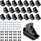 20Sets Black 2020 Series Aluminum Extrusion Profile Connector Set, 20Pcs Corner Brackets with T-Nuts
