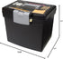 Storex Portable File Box with XL Lid, 11 x 13-1/2 x 11 Inches, Black