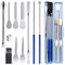 All Sizes Capsule Filling Machine Kit for Pill Filler #000, 00, 0, 1, 2, 3, 4, 5-11 Piece Micro Lab Spoons, Spatula