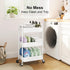 Aofure 3 Tier Rolling Cart Metal with Wheels, White Three Tiered Craft Cart Organizer on Wheels, Storage Utility Carts
