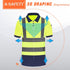 High Visibility Polo Shirt, Short Sleeve Job Safety Reflective Gear, Yellow, Medium