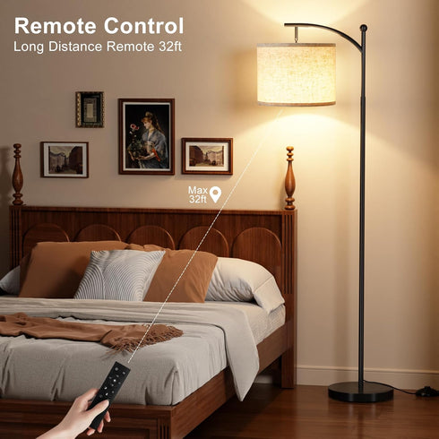 60" Dimmable Bulb, Ambimall Floor Lamp with Remote Control and Stepless Colors Temperature & Brightness Adjustable