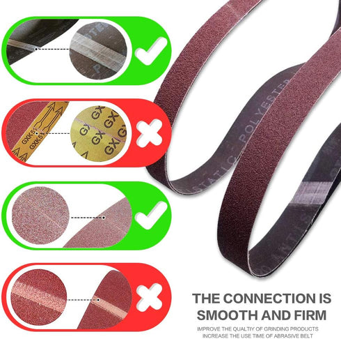 1x30 Sanding Belt Pack, 1-Inch x 30-Inch, 12 Pcs (4 Each of 80 120 150 Grits) Aluminum Oxide
