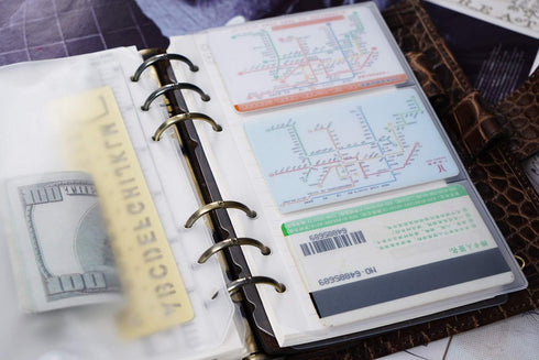 Moterm 2 PCs Page Lifter, Transparent Separator, Bookmark Ruler, PVC Storage Card Holder, Zipper Bag for Planner