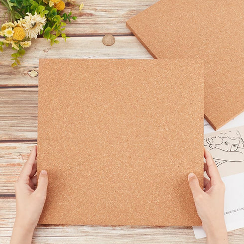 OLYCRAFT 2PCS Square Bulletin Boards 11.8x11.8 Inch Wood Cork Board for Wall Decoration, Party and DIY Crafts
