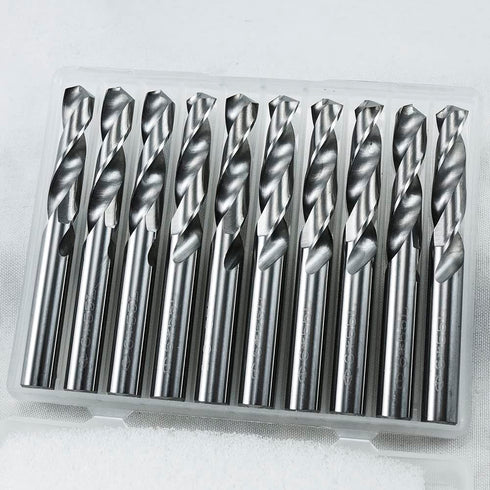 KLOT Industrial Grade 10pcs Solid Carbide Drill Bit, 6.5mm 0.256" 2-Flute Straight Shank YG6X Tungsten