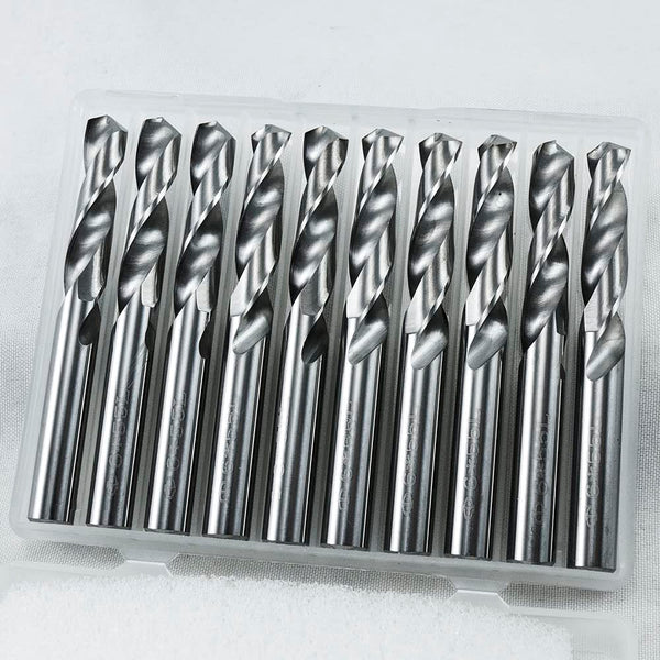 KLOT Industrial Grade 10pcs Solid Carbide Drill Bit, 6.5mm 0.256" 2-Flute Straight Shank YG6X Tungsten