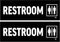 Rogue River Tactical 2 Pack Unisex Restroom Bathroom Door Sticker Set – Warning Sign, 9x3 Inch Vinyl Decal for Indoor