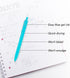 Poppin Retractable Gel Luxe Pens, Aqua, Package of 6, Blue Ink