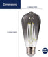 FLSNT LED Edison Bulbs, 4W (40W Equivalent), 5000K White Light, Dimmable, E26 Base, 6 Pack