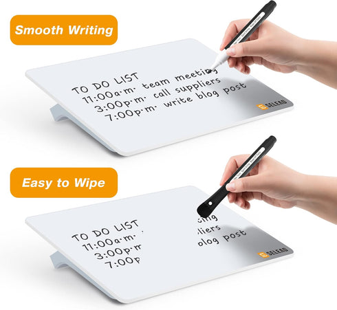 Small Dry Erase Board, 8" x 6" Desktop Clear Glass White Board, Memo Note for Home Office School