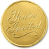 PaperDirect Gold You're Invited Round Embossed Foil Seals, 48 Count