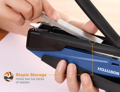 Bostitch Office Executive 3 in 1 Stapler, Navy Blue, 20 Sheet Capacity, Includes 210 Staples & Staple Remover