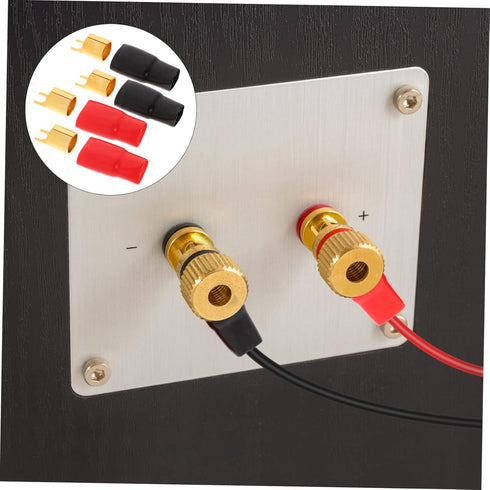 2 Pairs Speaker Wire Connector, Spade Terminal Copper Spade Wire Connectors for Automotive Electrical Wire