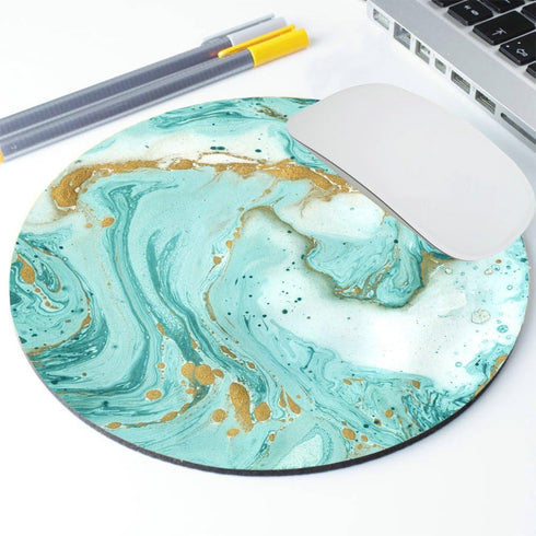 Marble Glitter Mousepad, Modern Desk Decor, Personalized Round Mousepad, Office Accessories