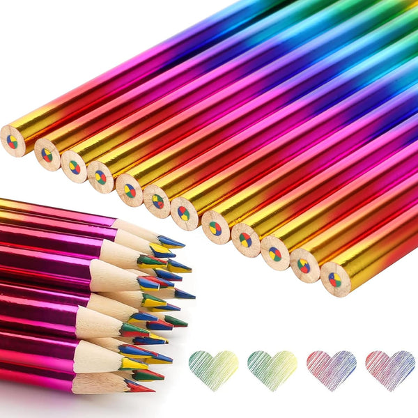 XIZAO Colored Pencils for Adult Coloring Books Rainbow Color Pencil Set 12 Pcs