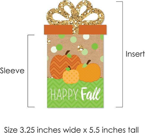 Set 8 Big Dot of Happiness Pumpkin Patch - Fall, Halloween or Thanksgiving Party Money and Gift Card Sleeves - Nifty