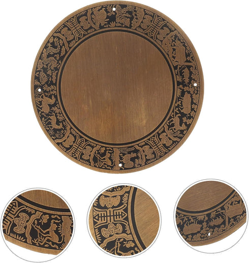 Generic Antique Zodiac Style Storage Bench Faceplate Multifunctional Console Table Plate for Cabinets and Shelves