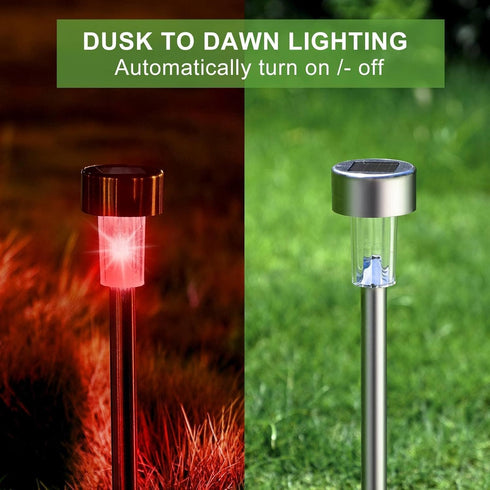 12 Pack Dream Master Solar Lights Outdoor Waterproof, Stainless Steel LED Landscape Lighting, Solar Garden Lights